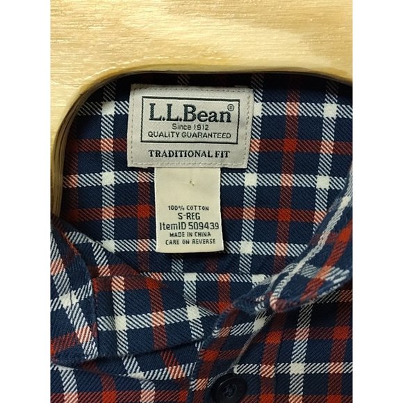 L.L. Bean Men's Plaid Long Sleeve Button Down Size S-Reg Shirt - Picture 4 of 5